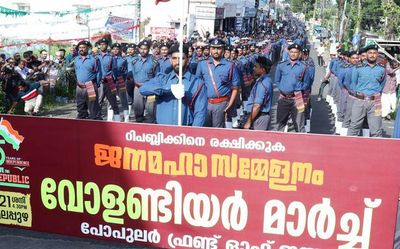 Two held for ‘provocative sloganeering’ at PFI rally