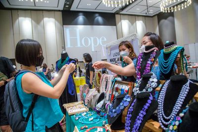Shop until you drop while helping kids