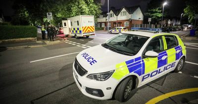 Four men arrested after Audi smashes into parked cars during police chase