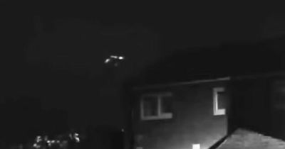 Infamous ‘black triangle’ UFO caught hovering above home for an HOUR on security footage