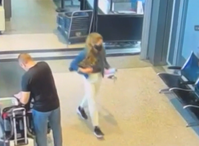 Video shows suspect in bicyclist’s murder in airport heading to New York, investigators say