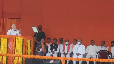 PM Narendra Modi in Hyderabad, asks people to end family rule in Telangana