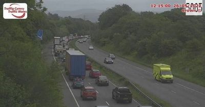 Why there have been long delays on the M4 around Swansea today