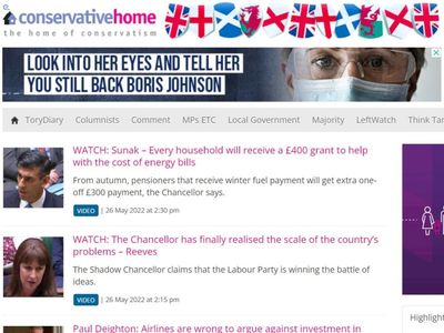 Leading Tory website runs Labour adverts attacking Boris Johnson