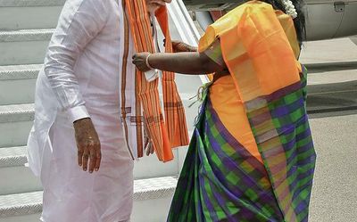 Governor Tamilisai Soundarajan receives PM Modi