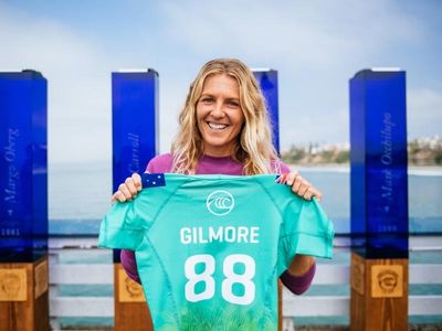 Gilmore after surf win in Indonesia jungle