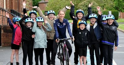 Loreburn Primary pupils meet cycling champion Anna Shackley in Dumfries