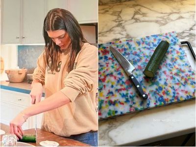 Kendall Jenner learns how to cut cucumber: ‘Here we go again’