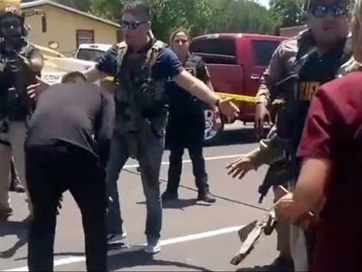 Texas shooting: Distraught mother ‘handcuffed’ in chaos outside school as another parent ‘pepper sprayed’