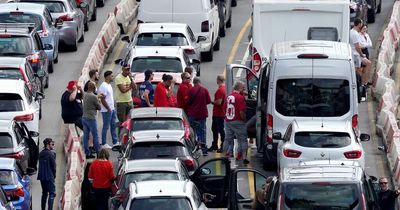 Thousands of Liverpool fans and half-term holidaymakers stuck in huge Dover queues