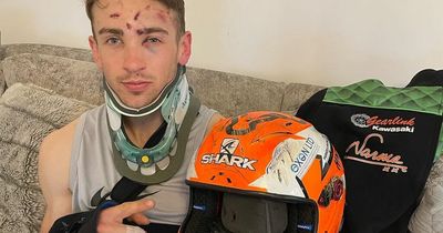 Motorcyclist survives 150mph crash then thanks helmet maker Shark and QMC staff