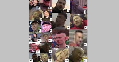 Police release photos of 20 men sought in connection with disorder at Bolton Wanderers match