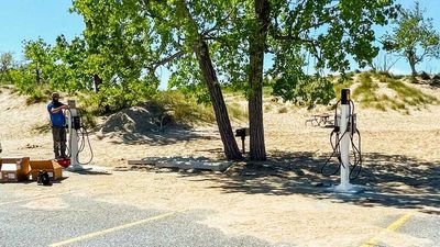 Rivian Waypoint EV Chargers Now Operational On Lake Michigan Shore