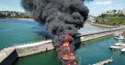 Torquay fire: £6m superyacht bursts into fireball and SINKS as 'major incident' declared