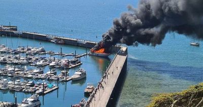 Giant £6m superyacht explodes while moored in Torquay harbour