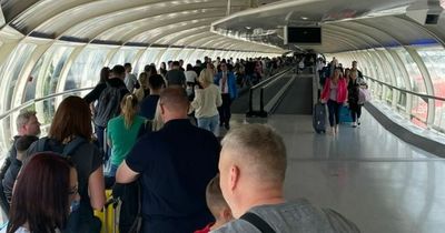 Families facing 'hours' of queues at Manchester Airport for TUI bag-drop as half-term getaway begins