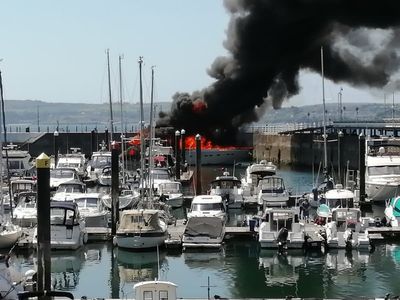 85ft superyacht goes up in flames