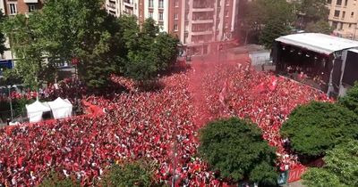 Amazing rooftop video shows scale of how Liverpool fans have taken over Paris