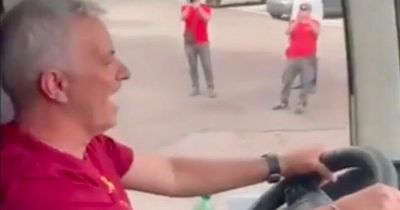 Jose Mourinho almost crashes Roma team bus during Conference League celebrations