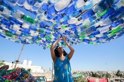 Jordan's plastic trash turned into art with a message