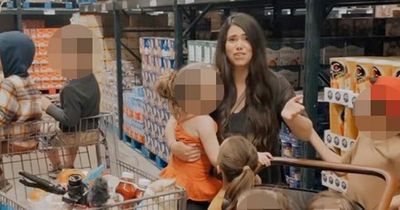 Mum-of-nine goes shopping ALONE with all her kids piled onto quadruple stroller