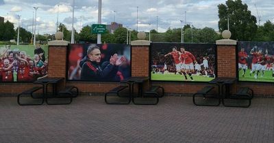 Manchester United remove Ralf Rangnick image outside Old Trafford after exit