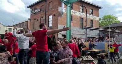Watch Forest fans celebrate in Nottingham as Reds take lead at Wembley