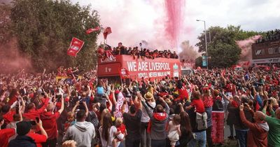 Childwall Fiveways as you've never seen it before as Liverpool fans take over for parade