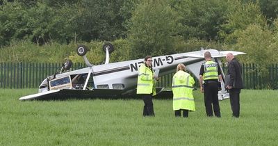 Residents' shock after light plane plummets into farmers' field leaving two seriously injured