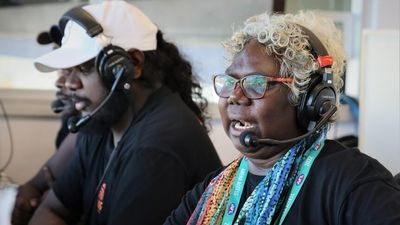 Yolngu woman Sylvia Nulpinditj becomes first woman to commentate an AFL match in Indigenous language