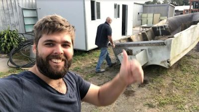 Sunshine Coast father-son duo steer boat from landfill to 'floating school bus' for Vanuatu