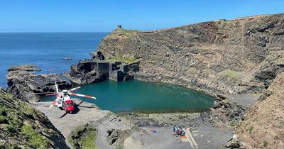 Casualty airlifted to hospital with spinal injuries after incident at Blue Lagoon in Pembrokeshire