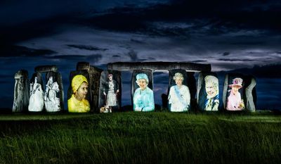 Queen projected onto Stonehenge to mark Jubilee - prompting widespread mockery