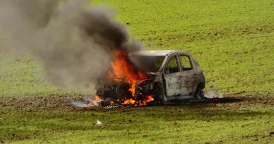 Watch: Car set ablaze near historic Lanarkshire landmark