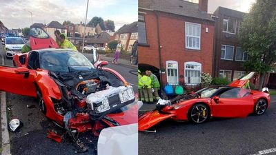 Police Looking For Ferrari SF90 Driver Who Smashed Into Five Parked Cars