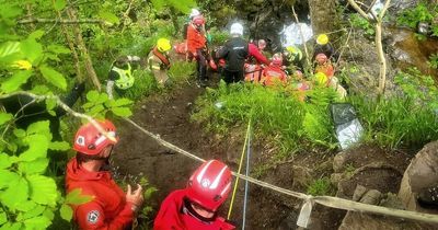 Person airlifted to hospital after falling 15ft down Scots gorge