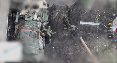 Russian Soldier Gives Ukrainian Drone The Finger Moments Before The Area Is Blown To Hell