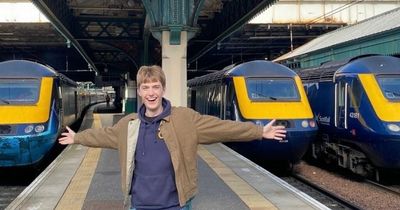 Francis Bourgeois at Edinburgh Waverley as TikTok train fanatic enjoys visit to capital