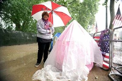 Platinum Jubilee: Royal fans camping on The Mall say braving downpours will be ‘worth it’ as excitement builds