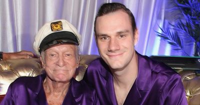 Hugh Hefner's son Cooper in stark contrast to dad's Playboy lifestyle in 'family time' photo