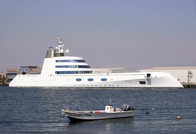 Sanctioned Russian oligarch's megayacht hides in a UAE creek