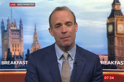 Raab makes bizarre error while defending Boris Johnson on Sky News