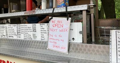 'We're open due to TUI cancelling my holiday...' burger van's comical sign after owner's summer getaway RUINED