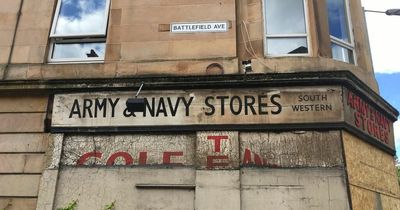 Glasgow ghost sign shows forgotten army surplus store