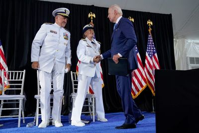 ‘It’s about time’: Biden welcomes first woman to lead one of the five US armed services