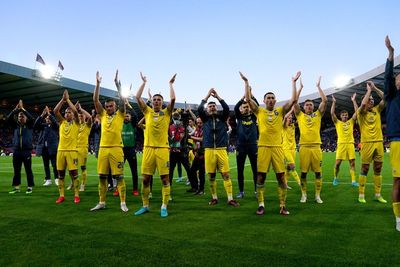 ‘We go to Wales’: Ukraine bring light and joy to unite country in pursuit of World Cup