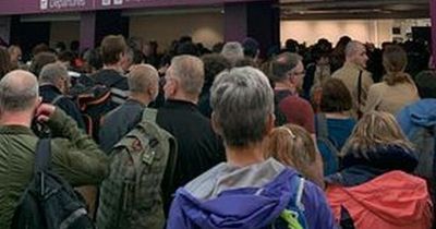 Angry easyJet passengers stranded at airport with 'pile of 400 bags' as flight cancelled