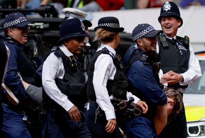 Twelve arrested after climate activists disrupt Queen Elizabeth's military parade