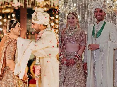 All about Deepak Chahar and Jaya Bhardwaj's regal wedding ensembles designed by Manish Malhotra