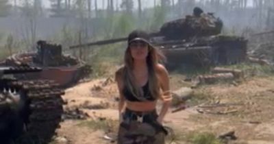 Model facing death threats from Russia after Ukraine selfies on Putin's destroyed tanks